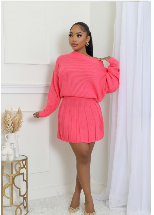 Lively Pink Sweater Dress