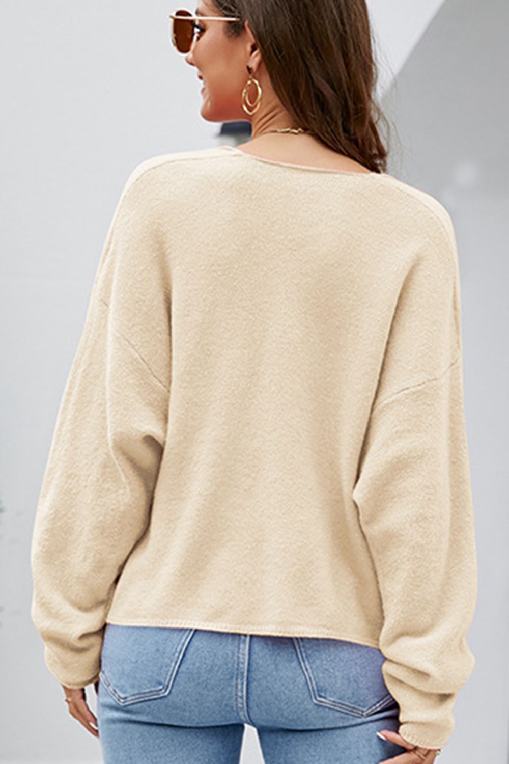 V-Neck Center Seam Sweater